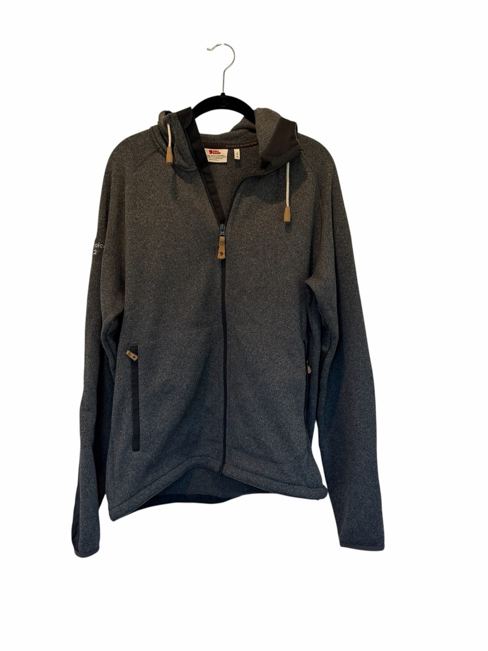 Fjällräven Övik Fleece Men's Gray Hoodie Zip Jacket Athleisure Outdoor Size M